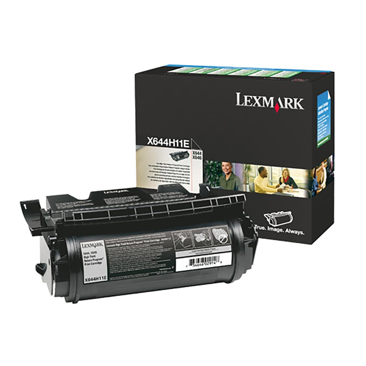 Lasertoner Lexmark X644H11E svart för 21000 sidor i originalförpackning