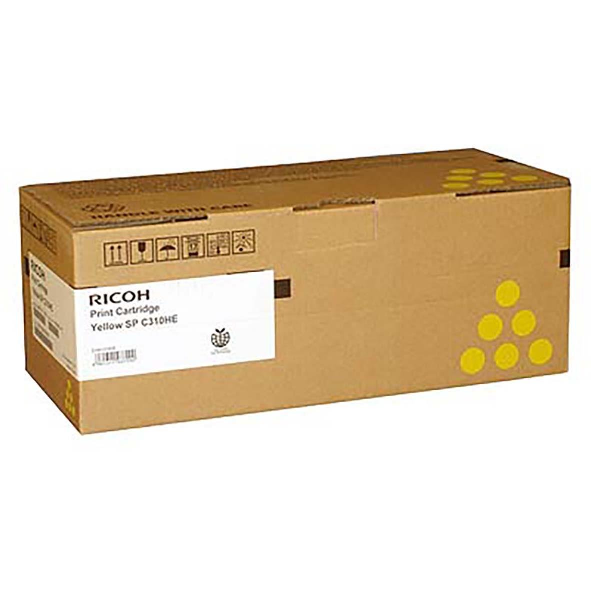 Gul Ricoh 406482 lasertoner i kartong