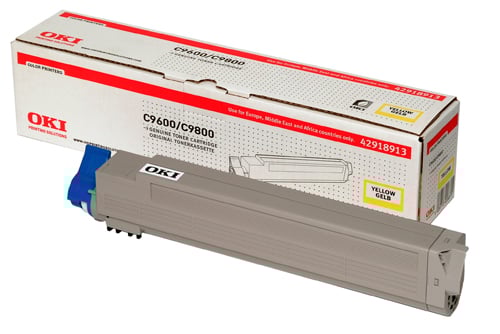 Gul laser tonerkassett för OKI C9600/C9800 skrivare