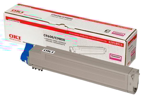 Magenta laser tonerkass för OKI C9600/C9800 skrivare i originalförpackning