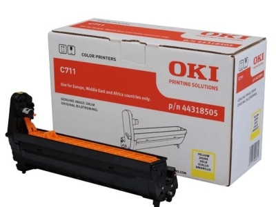 Gul OKI tonertrumma C711 för färgskrivare med förpackning