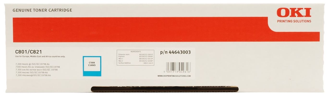 Magenta lasertoner OKI 7300 med 44643002 sidor