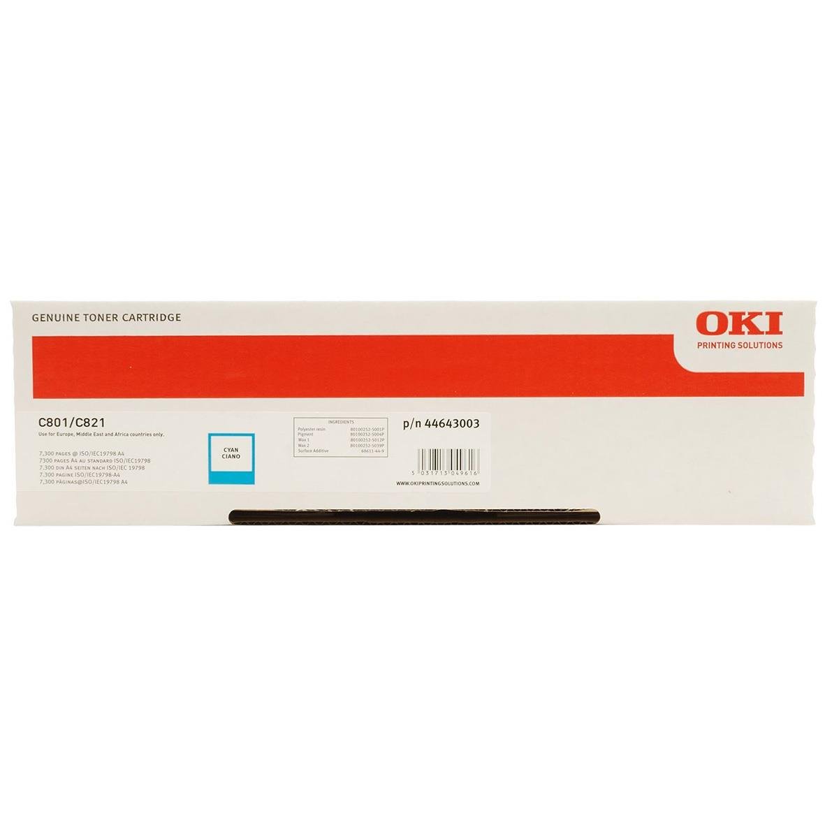 Cyan lasertoner för OKI 7300 med 44643003 sidor