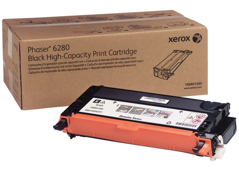 Svart laser tonerkassett för Xerox 7000 med 106R01395, i originalkartong