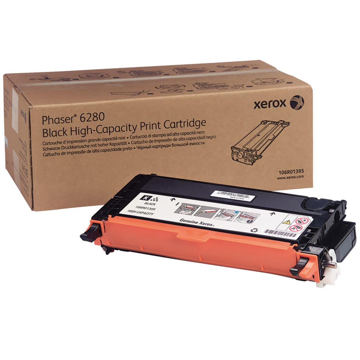 Svart laser tonerkassett för Xerox 7000 med 106R01395, i originalkartong