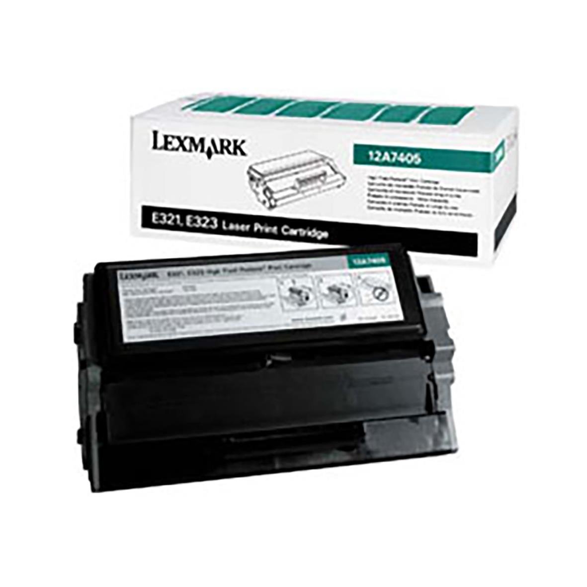 Lasertoner för Lexmark 6000sid modell 12A7405 i förpackning och tonerkassett