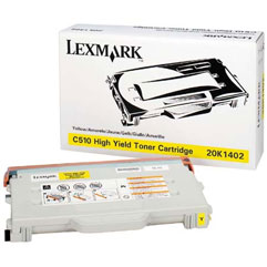 Gul laser tonerkassett för Lexmark 20K1402 i originalförpackning