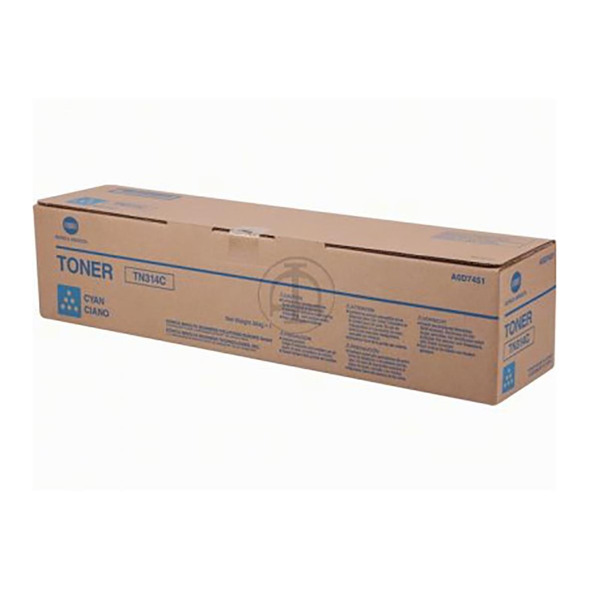 Lasertoner Konica TN314C cyan för 20000 sidor i originalkartong