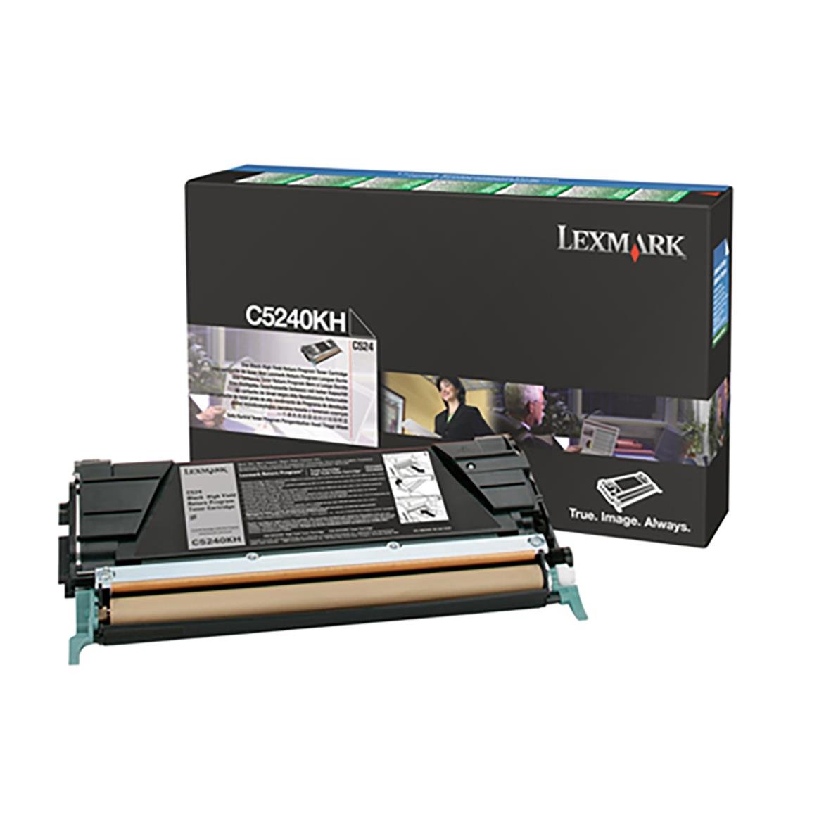 Lasertoner för Lexmark C5240 i svart, för 8000 sidor, i förpackning