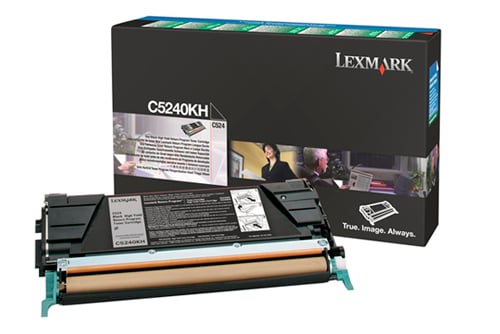 Lasertoner för Lexmark C5240 i svart, för 8000 sidor, i förpackning