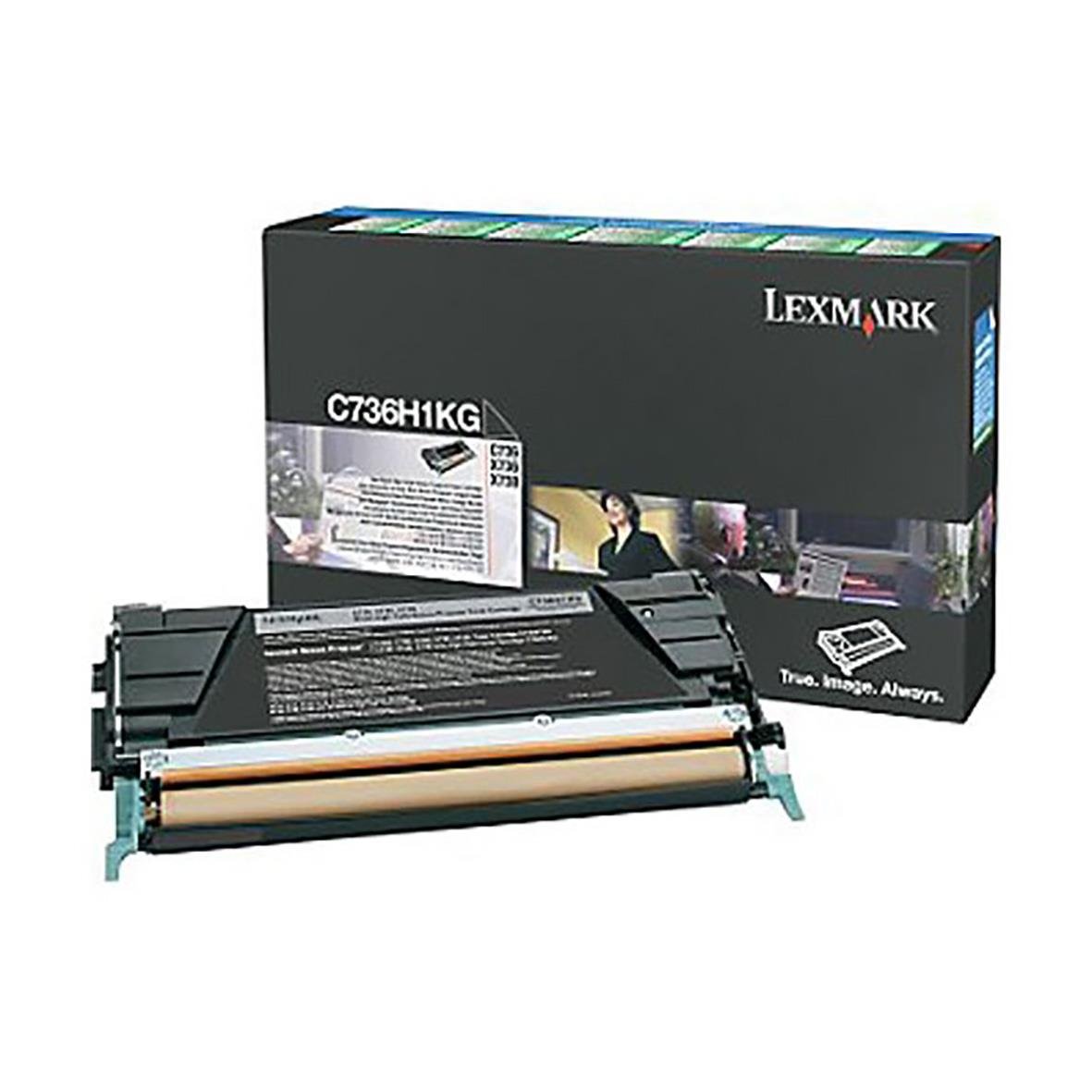 Lasertoner Lexmark 12000 sidor svart för C736H1KG