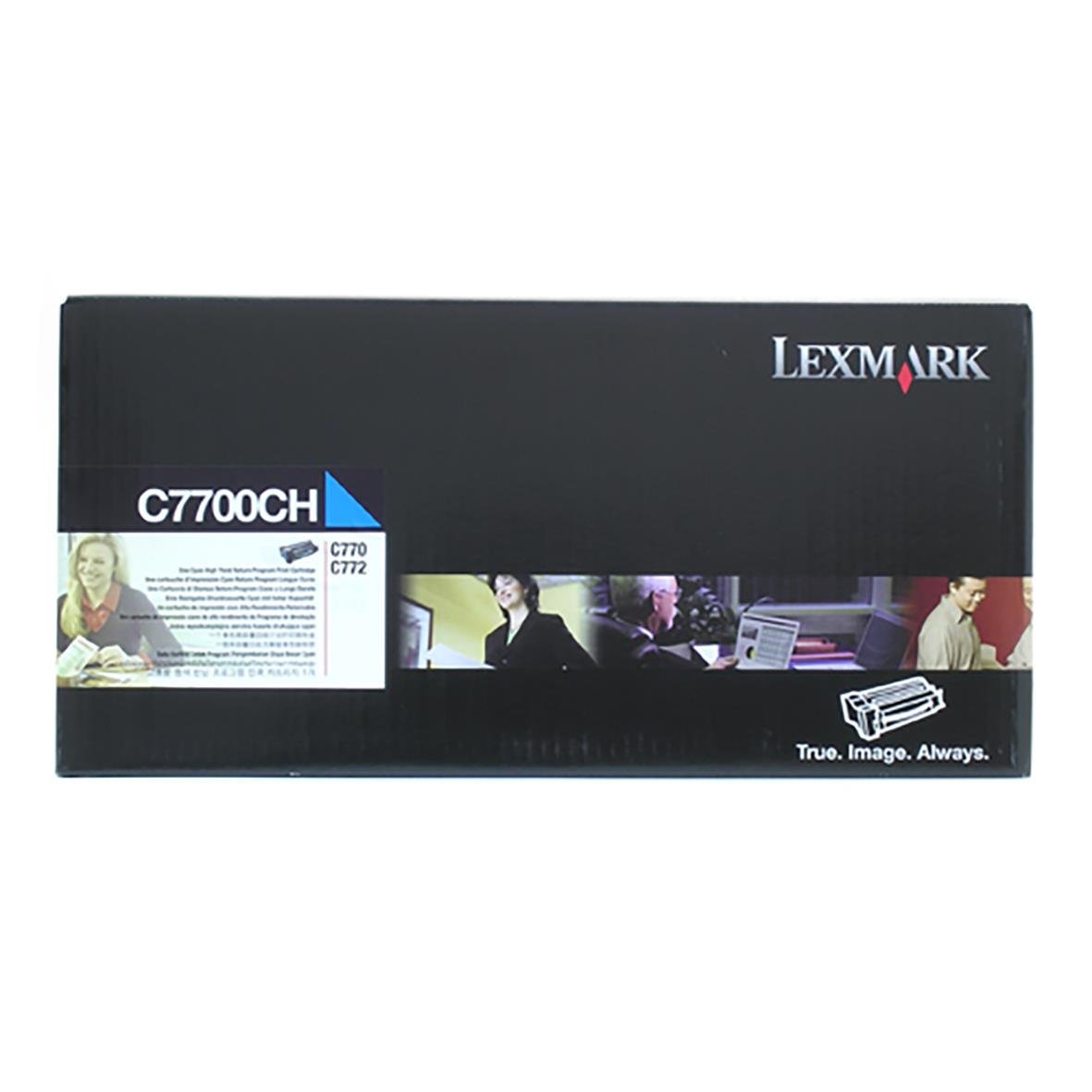 Lexmark cyan lasertoner för C7700CH med 10000 sidor kapacitet