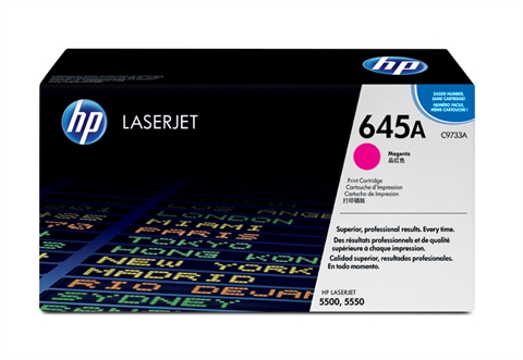 HP 645A magentafärgad lasertoner i förpackning