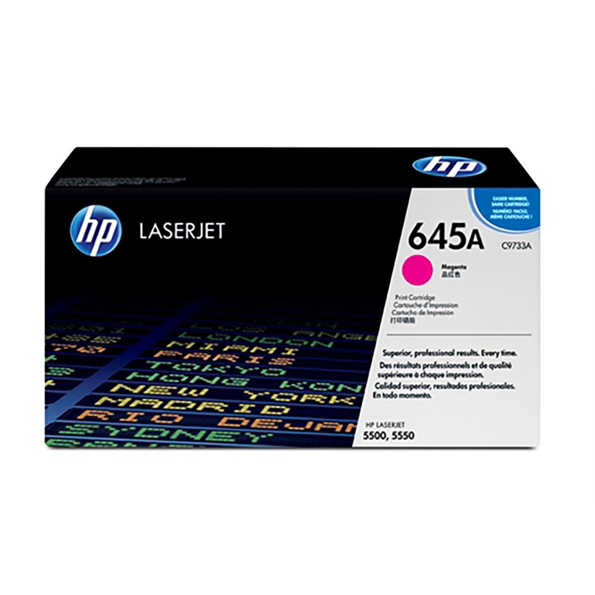 HP 645A magentafärgad lasertoner i förpackning