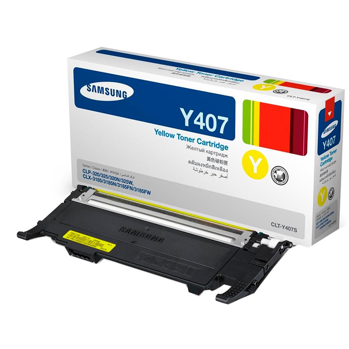 Samsung laser toner Y407 för 1000 sidor, gul färg, i förpackning