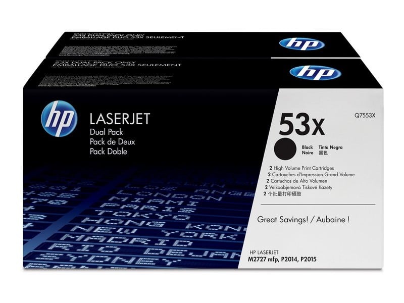 HP 53XD svart lasertoner för 7000 sidor, dubbel pack