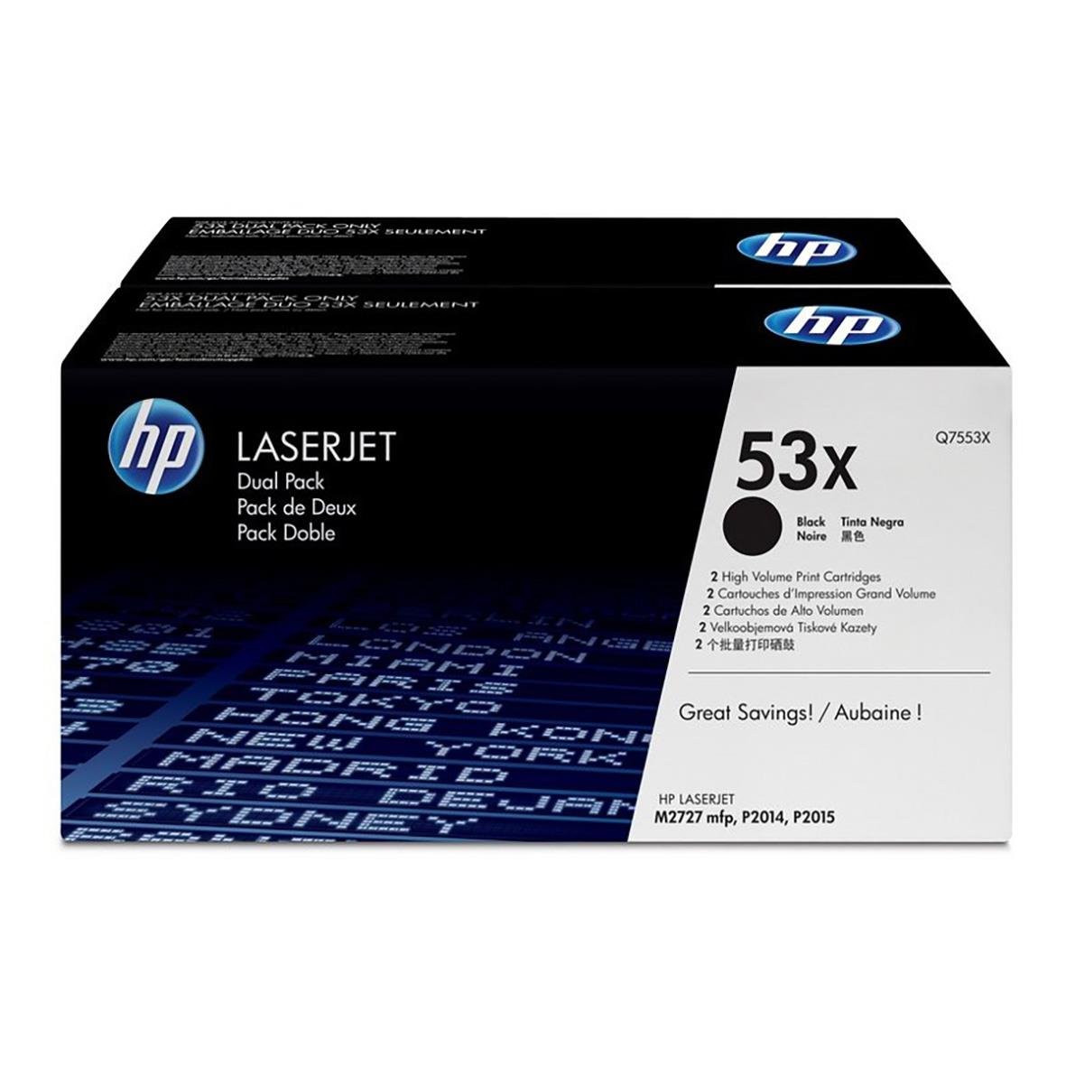 HP 53XD svart lasertoner för 7000 sidor, dubbel pack