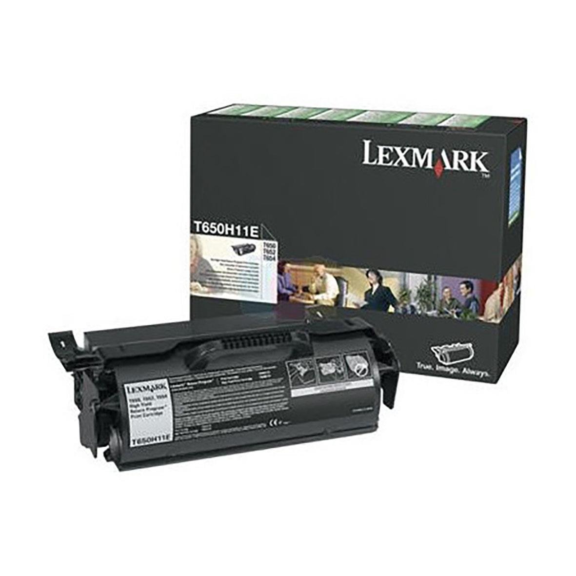Svart laser tonerkassett Lexmark T650H11E för 25000 sidor med originalförpackning