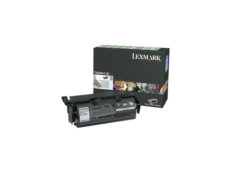 Svart laser tonerkassett Lexmark T650H11E för 25000 sidor med originalförpackning