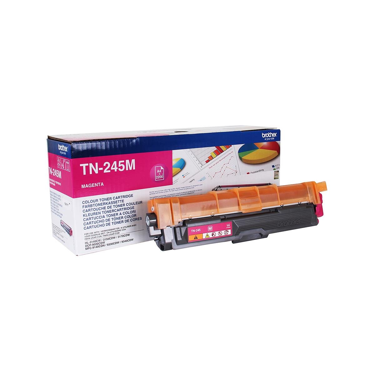 Lasertoner Brother TN245M Magenta för 2200 sidor i originalförpackning