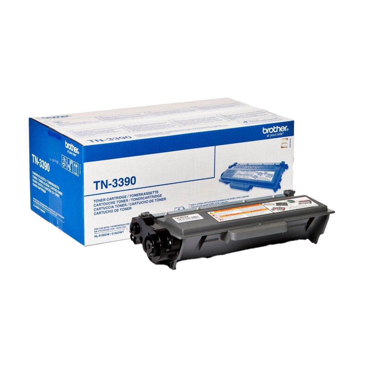 Brother TN-3390 svart lasertoner för 12000 sidor i originalförpackning