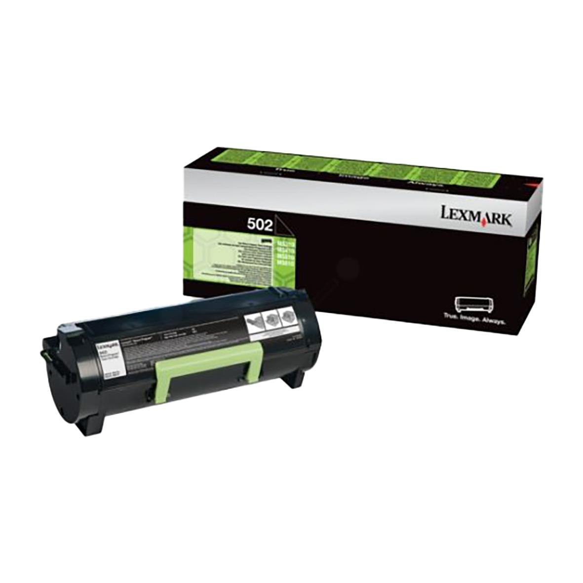 Svart laser tonerkassett Lexmark 502 för 1500 sidor, modell 50F2000