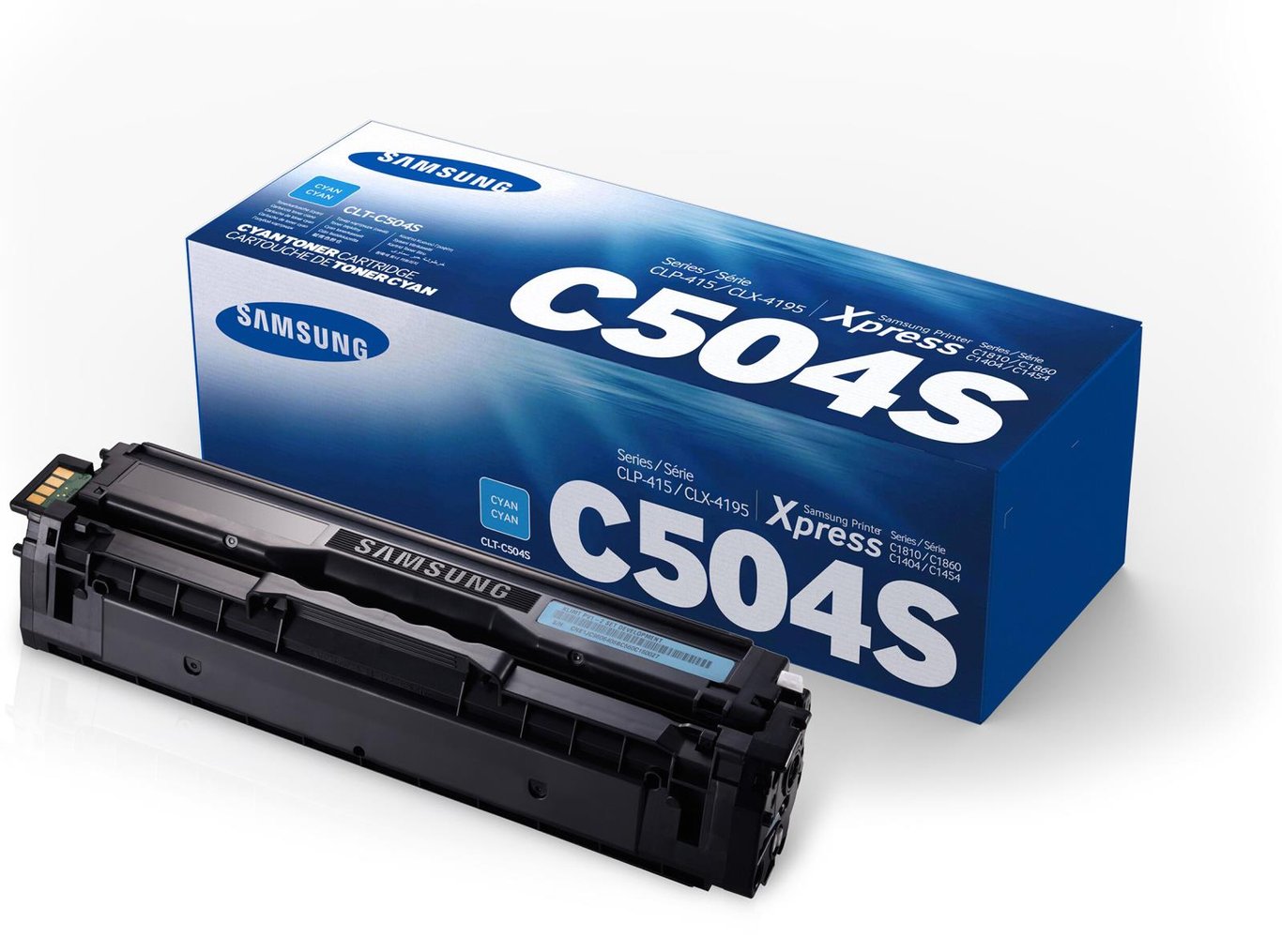 Cyan laser toner för Samsung CLT-C504S i originalförpackning