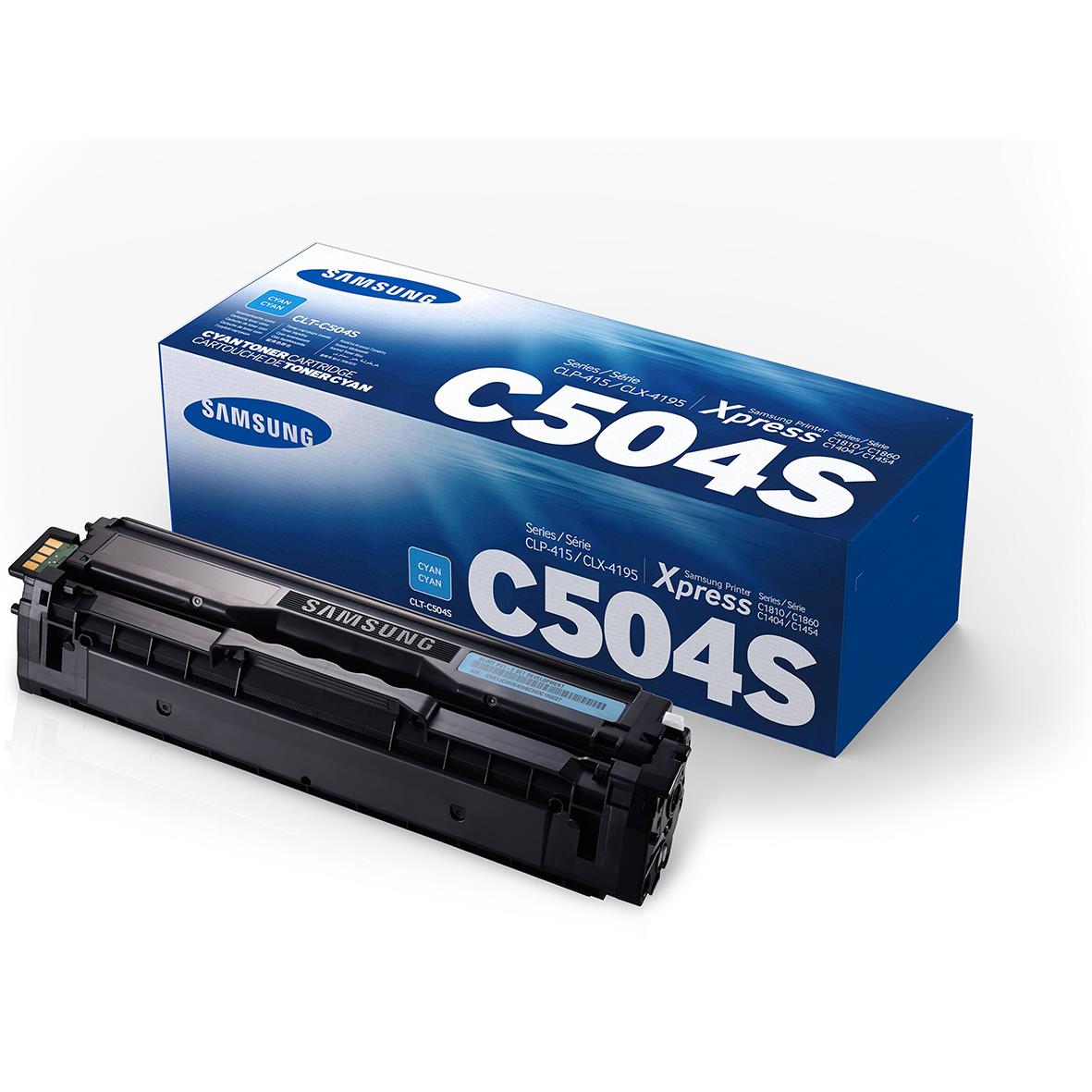 Cyan laser toner för Samsung CLT-C504S i originalförpackning