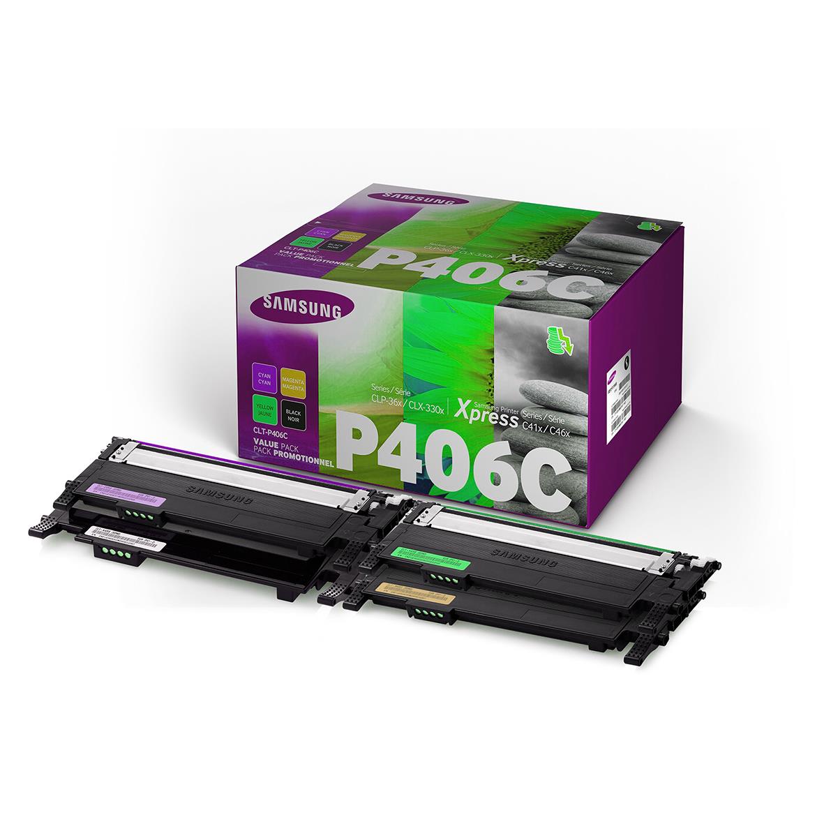 Samsung Rainbow laser tonerkit för CLT-P406C C/M/Y/K, inkluderar fyra toner