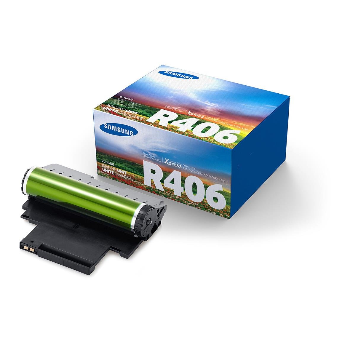Samsung R406 tonertrumma i grön färg med förpackning