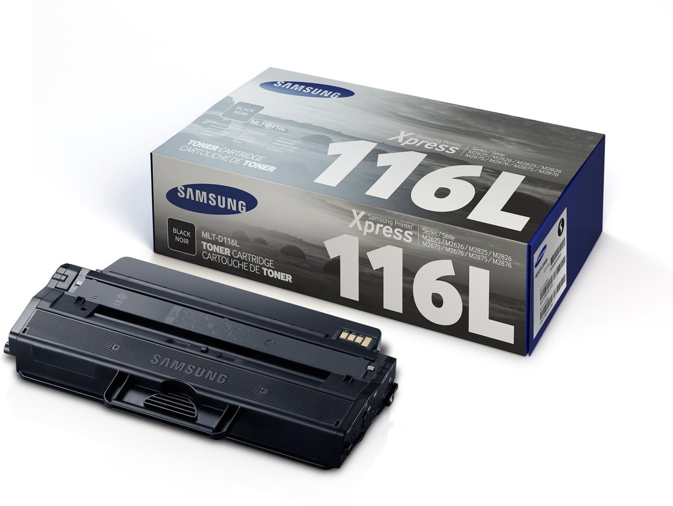 Svart lasertoner Samsung MLT-D116L för 3000 sidor, i originalförpackning