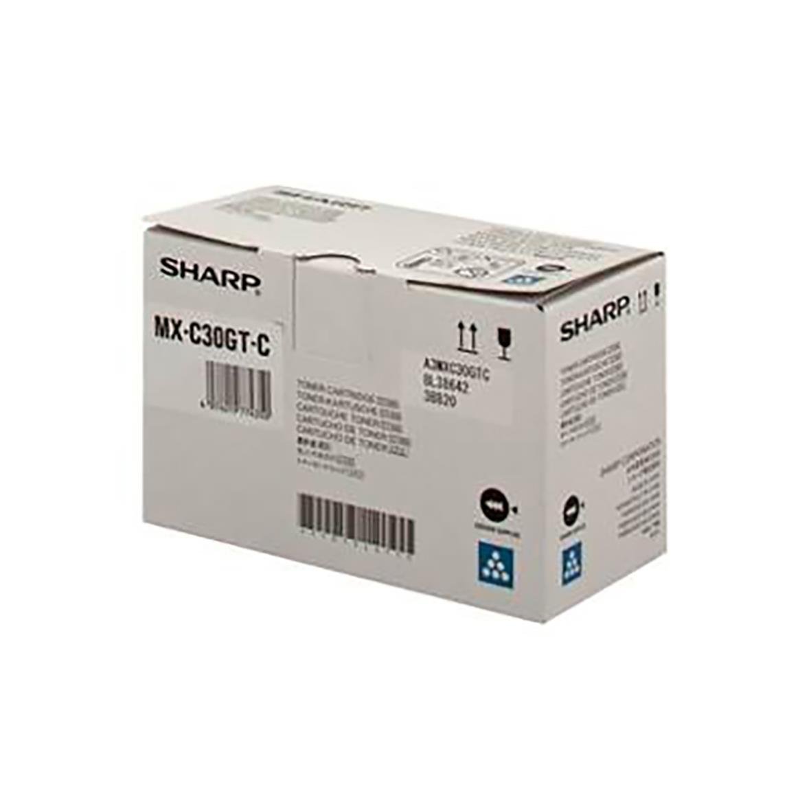 Lasertoner Sharp MX-C300T Cyan i vit förpackning