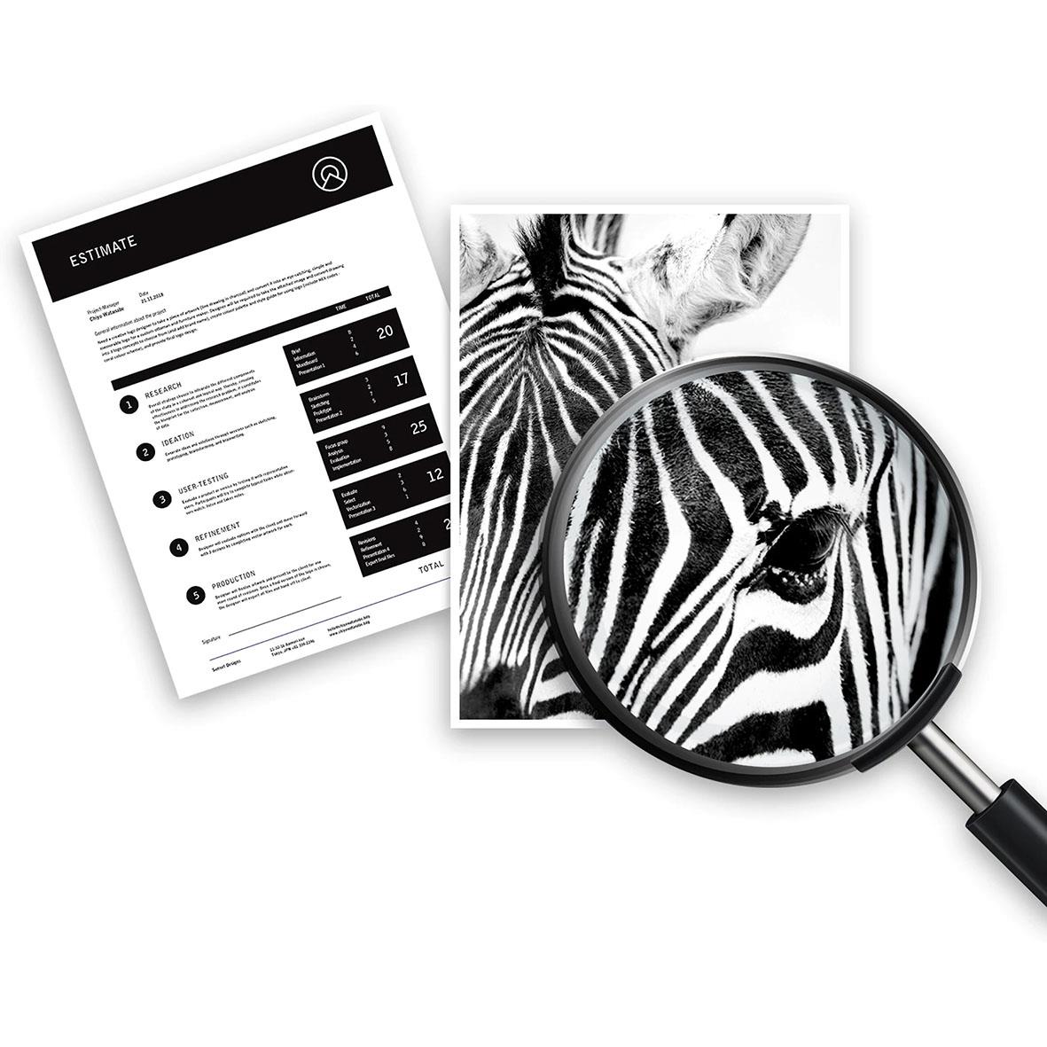 Underhållssats för HP 220 volt Q5422A med dokument, zebra- och zebramönstrad bild samt förstoringsglas