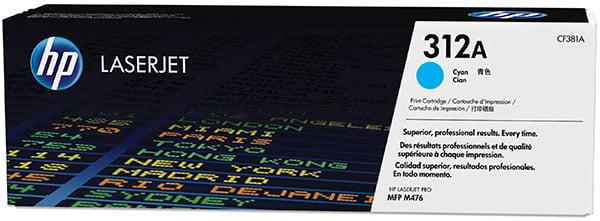 HP Lasertoner 312A CF381A Cyan för skrivare