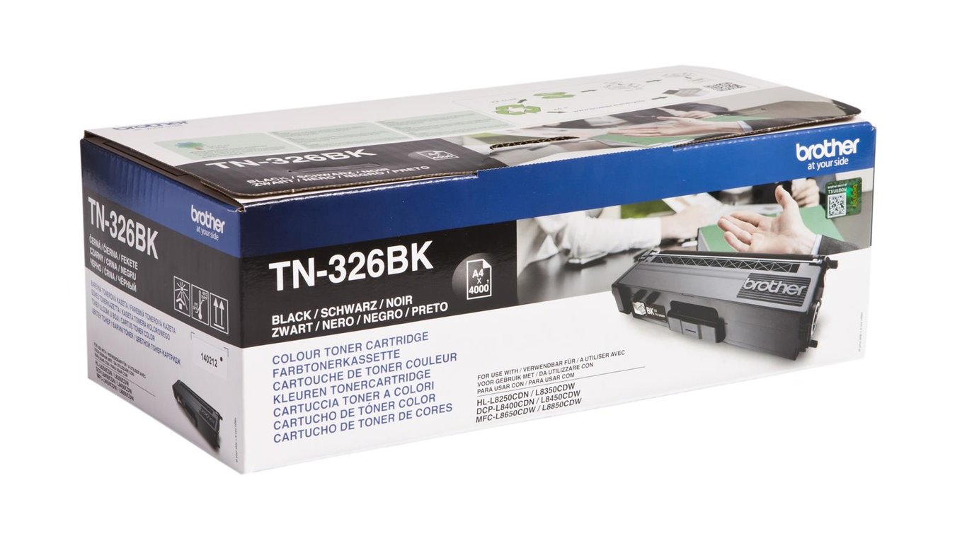 Lasertoner Brother TN326BK svart för skrivare, 4000 sidor