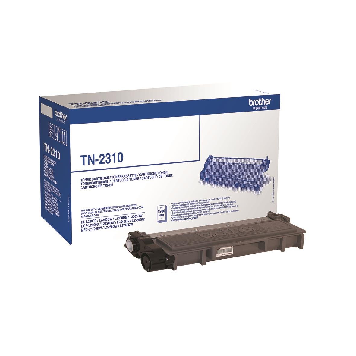 Brother TN-2310 svart lasertoner för 1200 sidor i originalförpackning