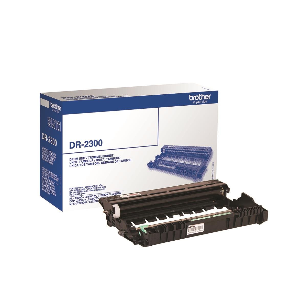 Tonerpatron för Brother DR2300 skrivare, svart, 12000 sidor