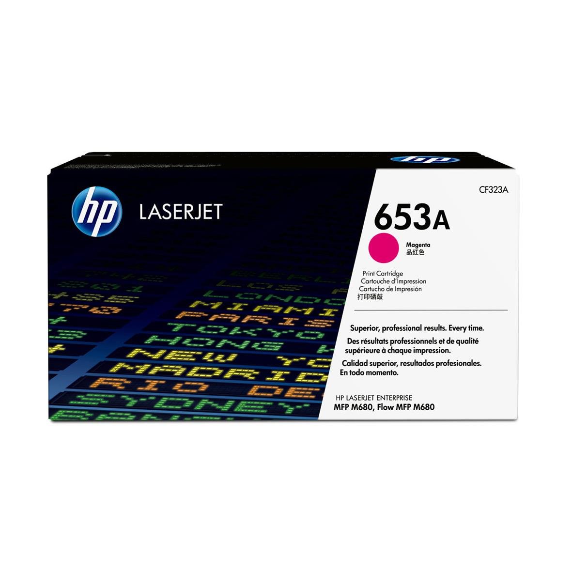 HP 653A CF323A magentafärgad lasertoner i förpackning