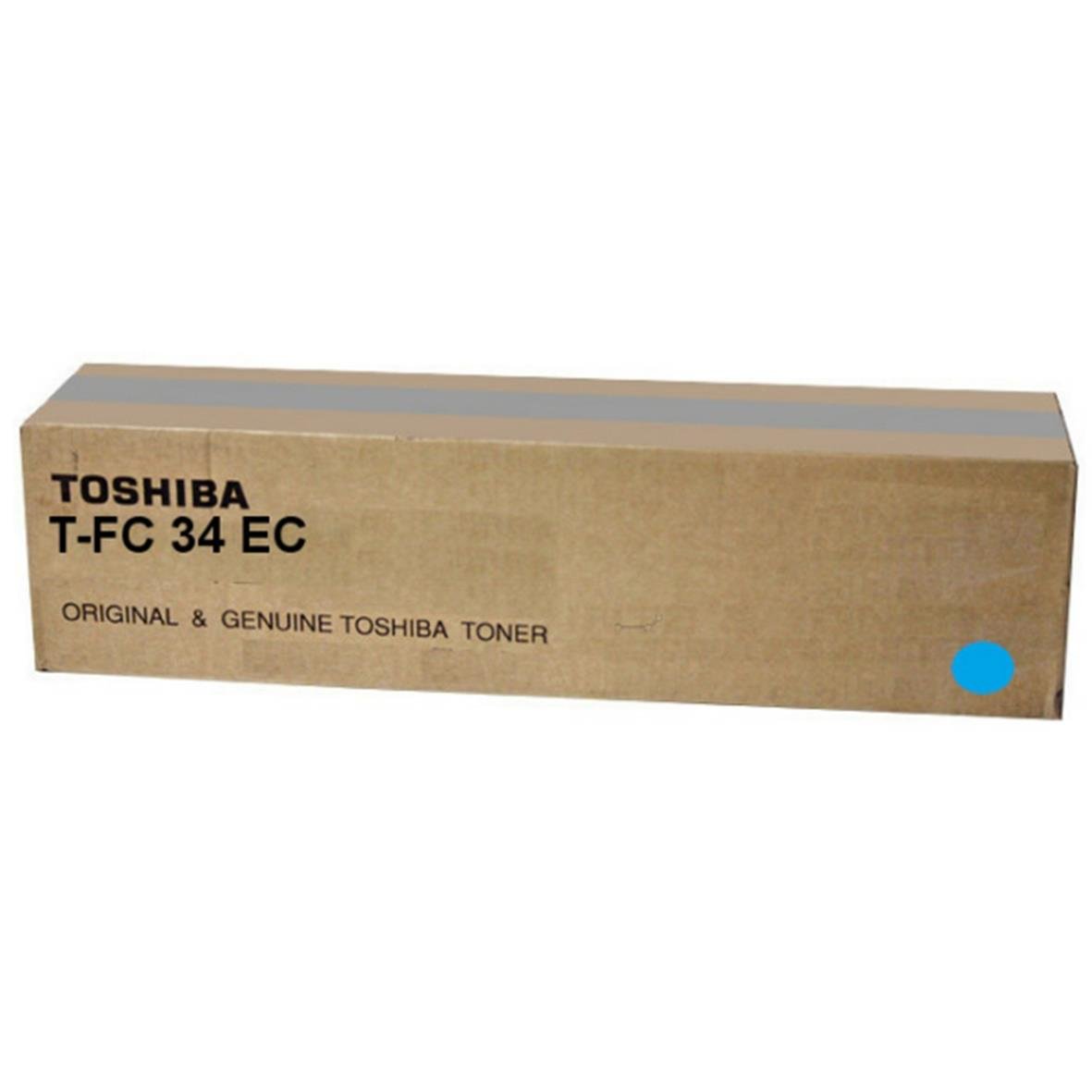 Toshiba T-FC34EC cyan lasertoner i originalkartong