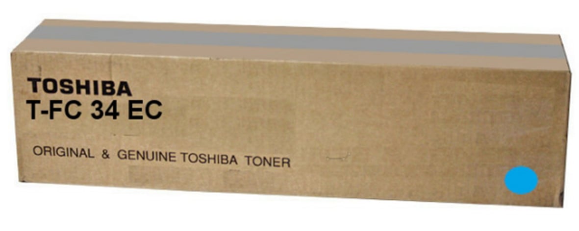 Toshiba T-FC34EC cyan lasertoner i originalkartong