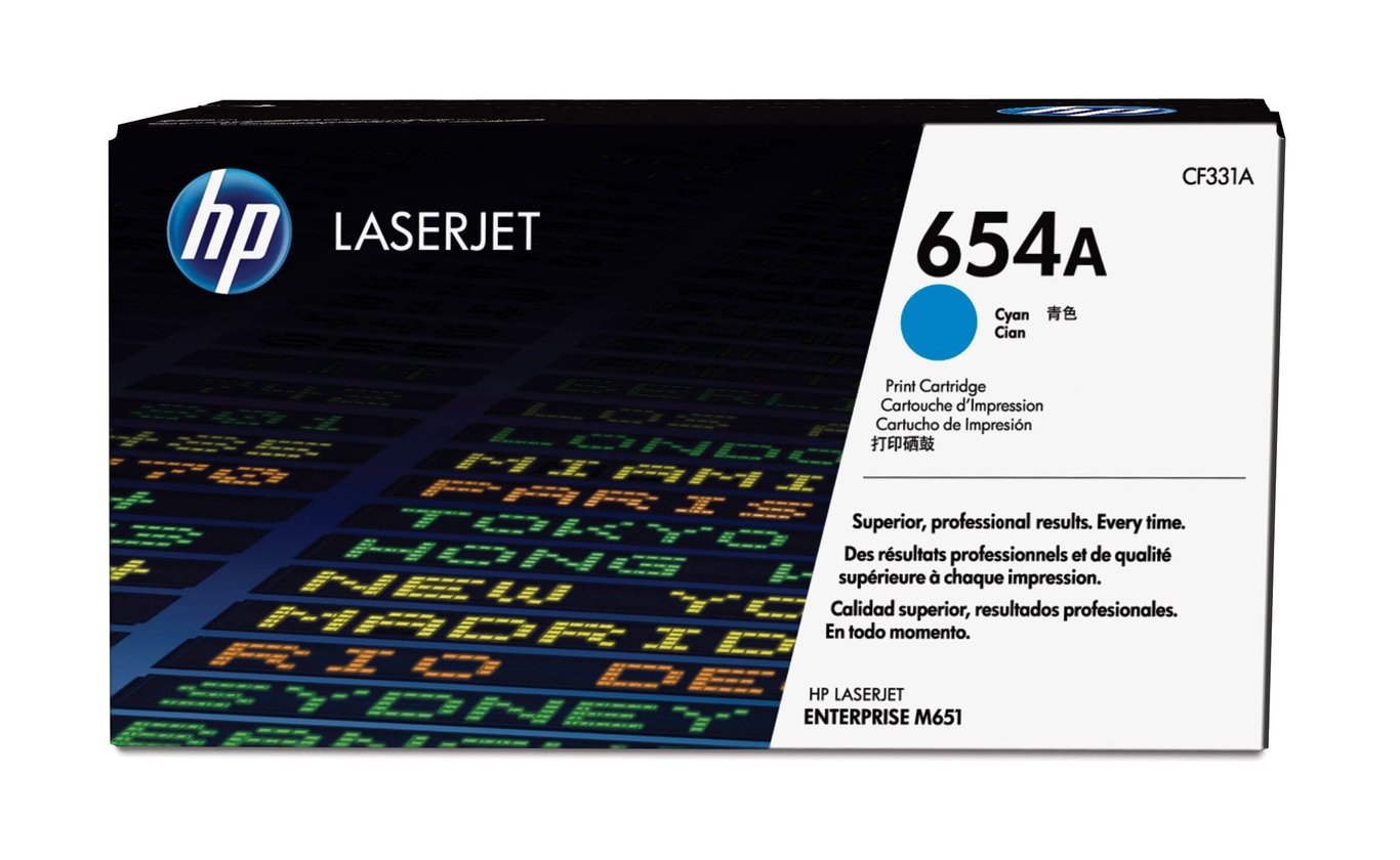Cyan laserpatron för HP 654A CF331A, för skrivare