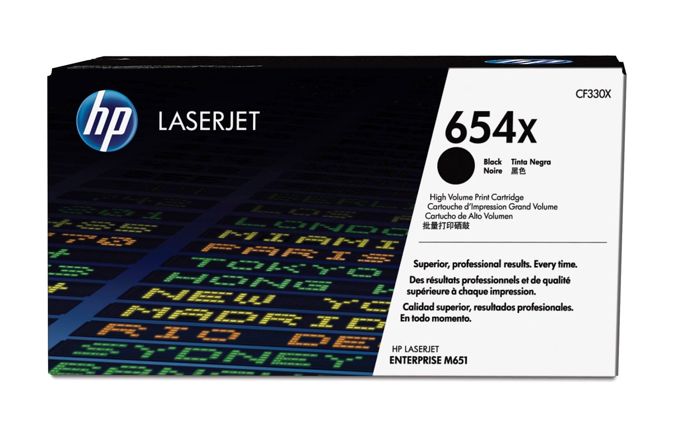 HP 654X CF330X svart lasertoner i originalförpackning