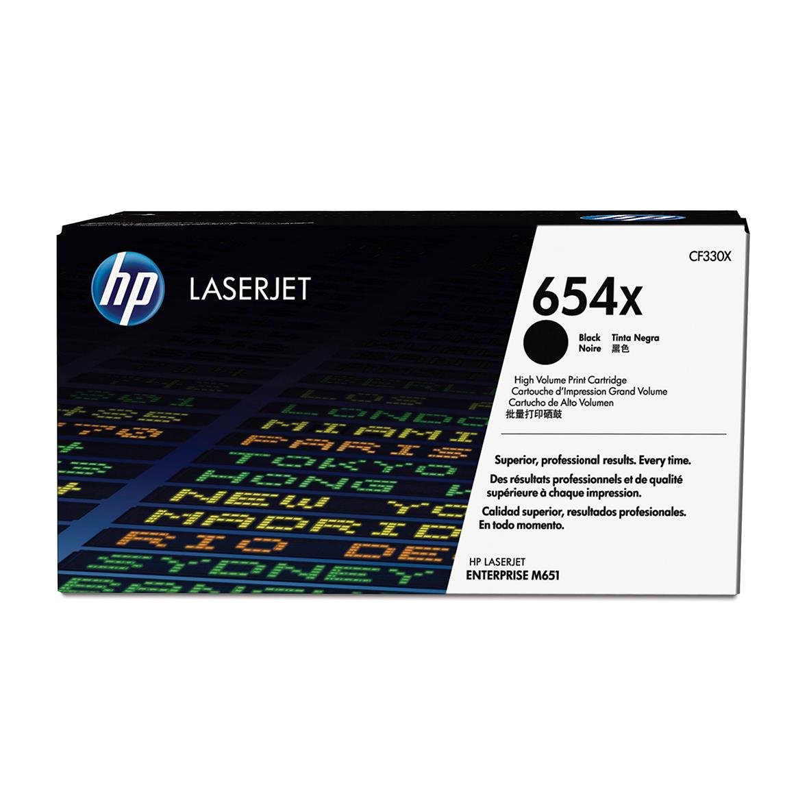 HP 654X CF330X svart lasertoner i originalförpackning