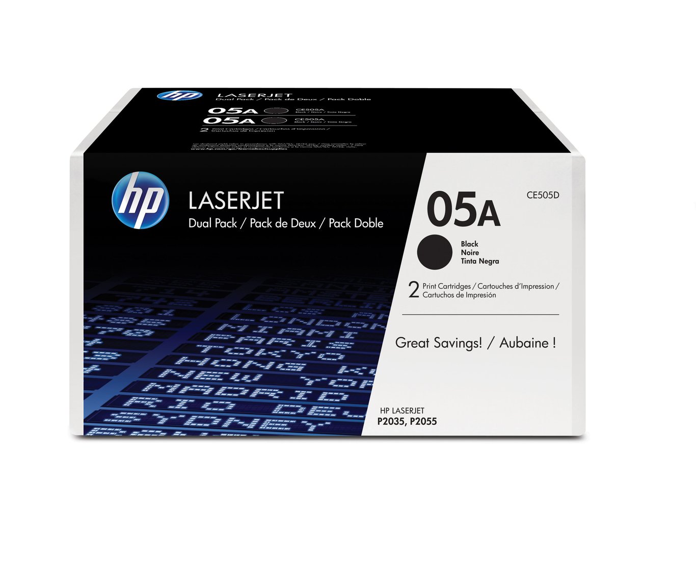 HP CE505D svart lasertoner i förpackning