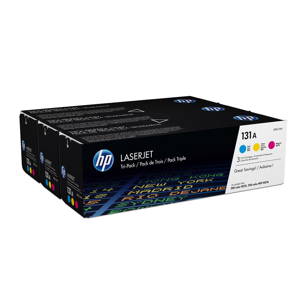HP 131A laserpatron i gul, cyan och magenta färg för skrivare