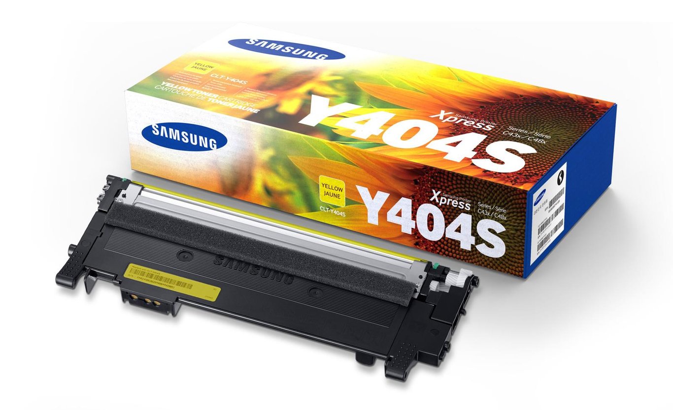 Gul laser toner för Samsung CLT-Y404S i originalförpackning