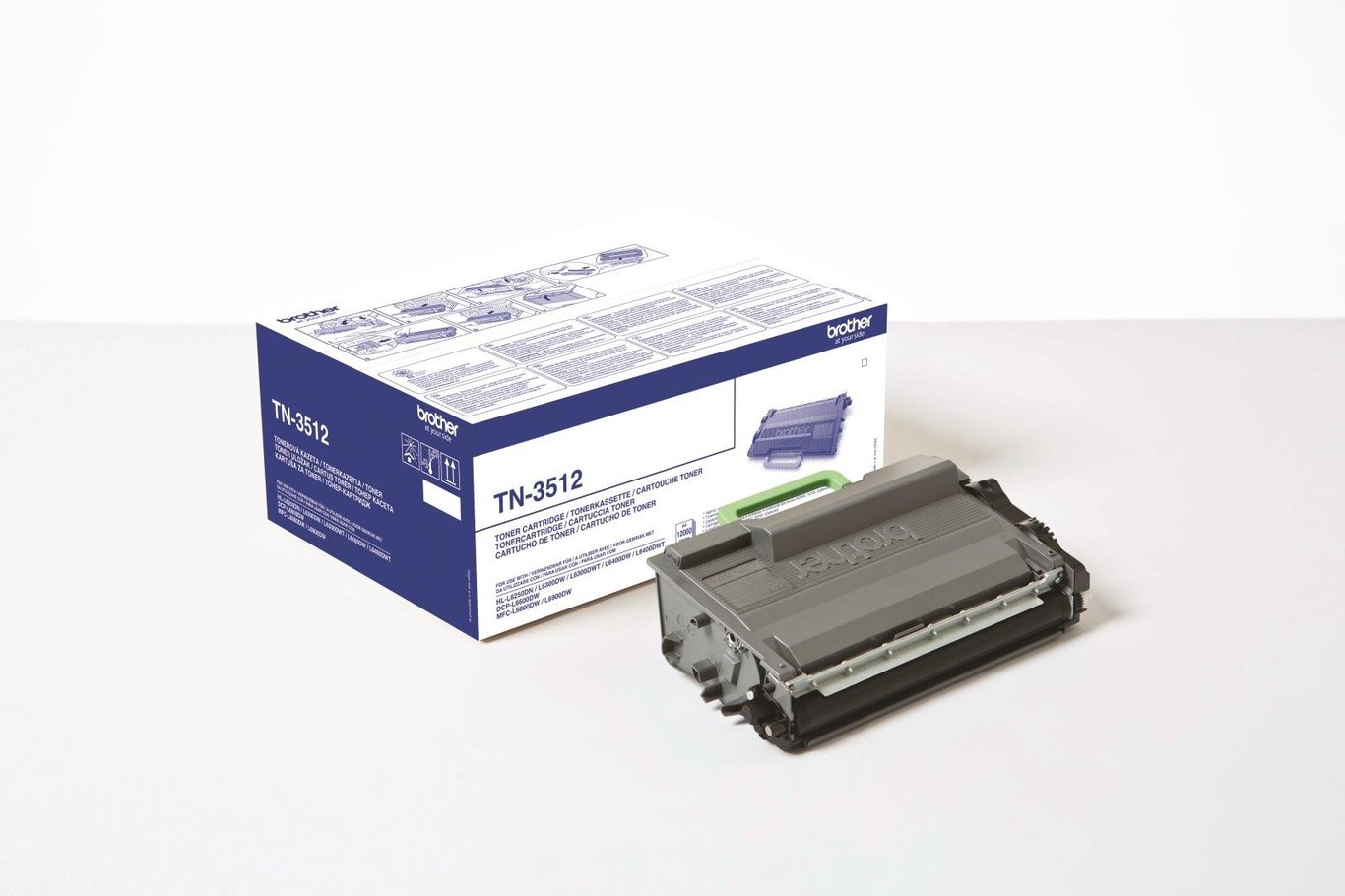 Lasertoner Brother TN3512 svart för 12000 sidor i förpackning
