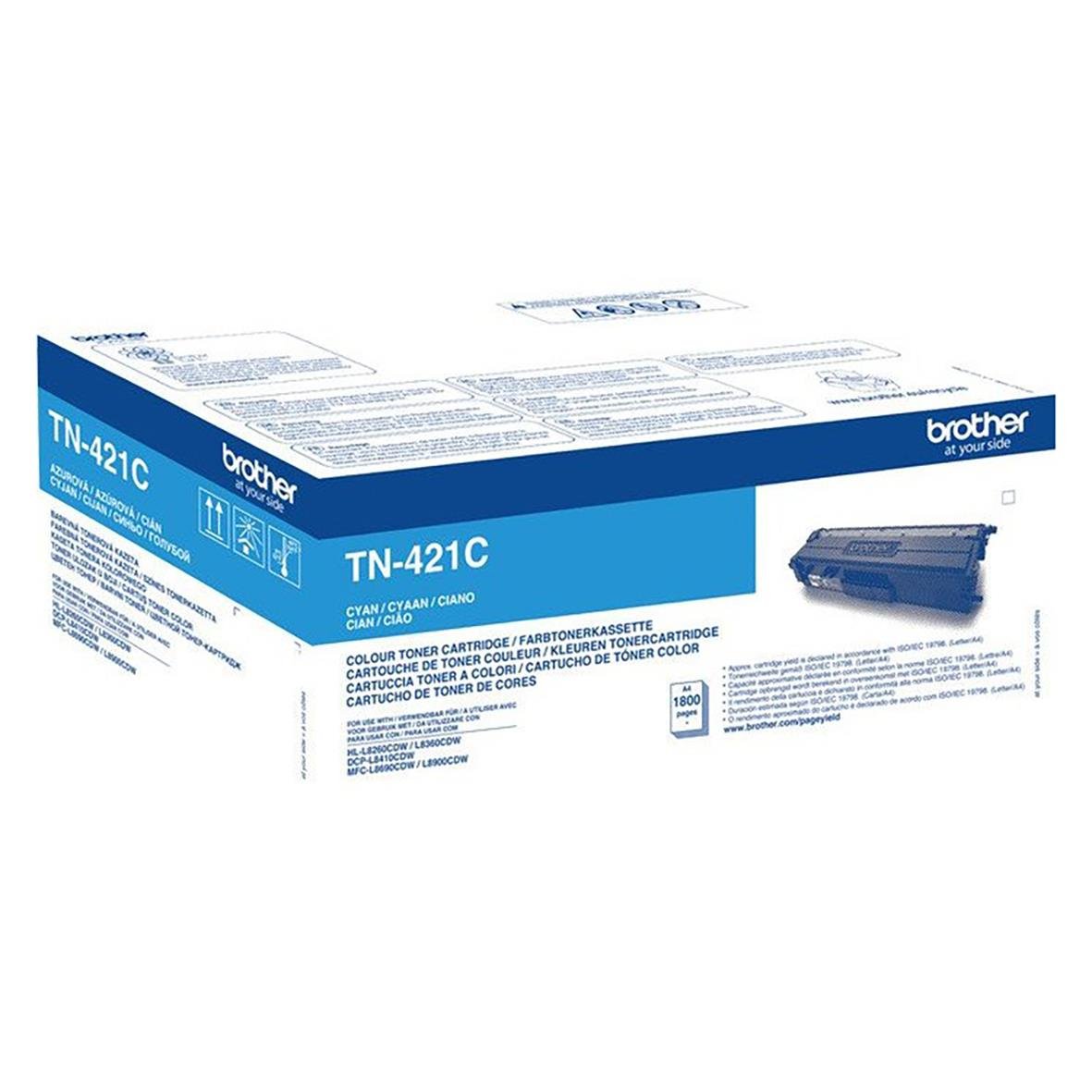 Brother TN-421C cyan laser toner med 1800 sidor, för skrivare