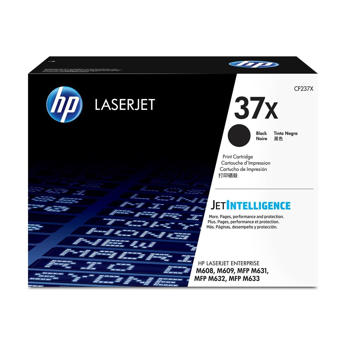 HP Lasertoner CF237X svart för 25000 sidor, passar M608, M609, M631, M632, M633