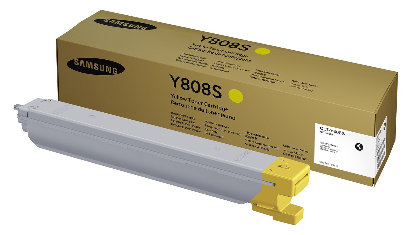 Gul laser tonerkassett Samsung CLT-Y808S för skrivare